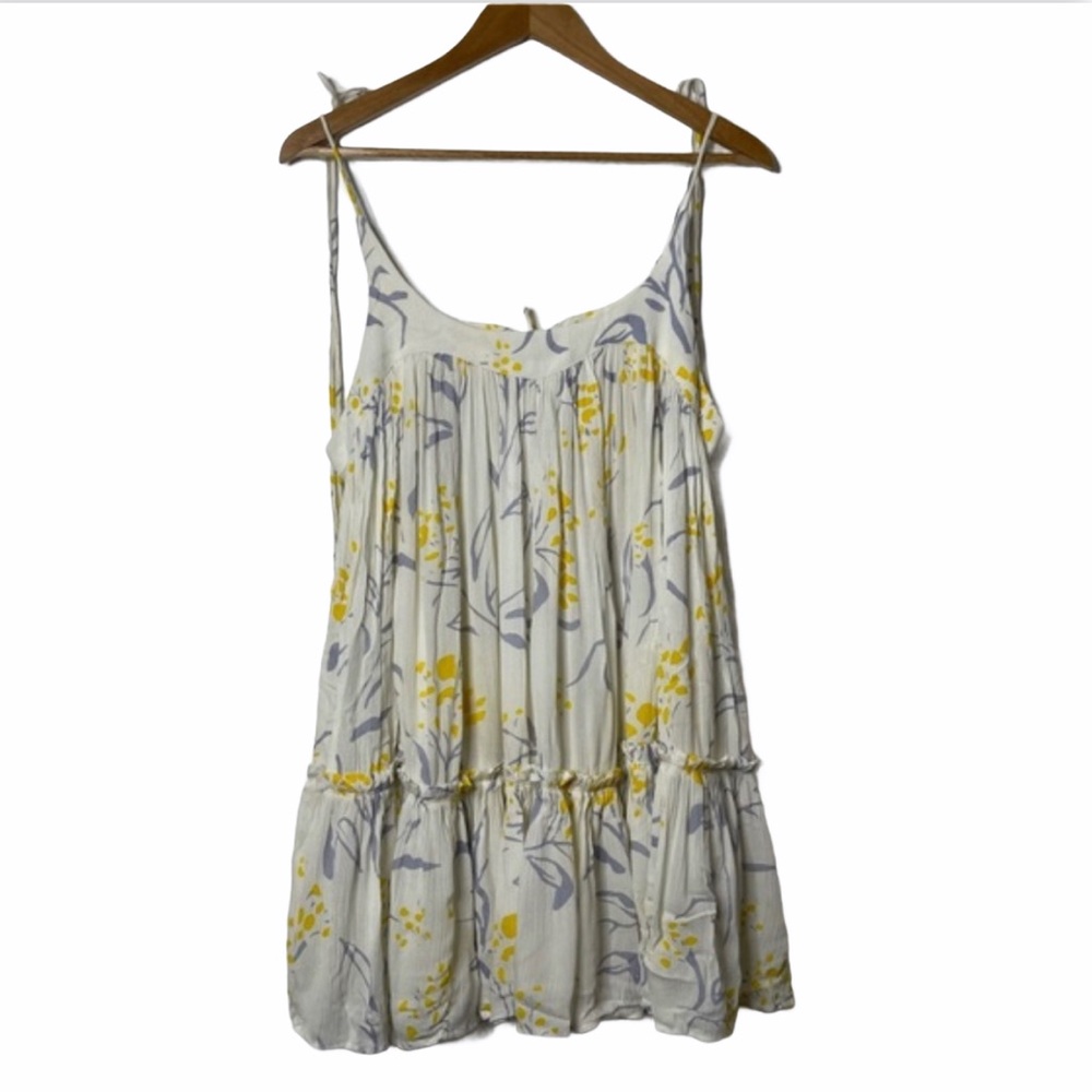 NEW Free People White Floral Layered Mini Dress